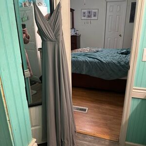 Elegant Gray Maxi Dress